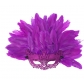 Halloween carnival cosplay party half face mask black peacock feather mask masquerade
