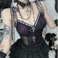 Dark Gothic Lace Suspender Top 2025 New Sexy Slim Fit Hottie Vest Top for Women