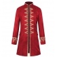 New Halloween Men's Coat Solid Color Fashion Steampunk Retro Stand Collar Uniform Performance