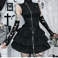 Dark Gothic Retro Zipper Vest Dress 2025 New Individuality Street Punk Dress Women