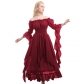 Medieval Halloween cos revival dress tied waist palace style long skirt European and American