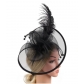 Hot sale mesh feather headdress bow versatile headband hair accessories pearl party performance head flower clip style