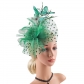 New bride butterfly headdress feather flower retro veil headdress hat ball horse racing festival headdress hair accessories