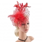 New bride butterfly headdress feather flower retro veil headdress hat ball horse racing festival headdress hair accessories