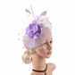 New mesh feather hair accessories headband European and American bride celebrity party veil headdress hairpin Jockey Club head flower