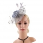 New mesh feather hair accessories headband European and American bride celebrity party veil headdress hairpin Jockey Club head flower