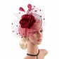 New mesh feather hair accessories headband European and American bride celebrity party veil headdress hairpin Jockey Club head flower