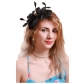 European and American new bridal headband imitation linen material party dance hat Jockey Club retro feather hair accessories