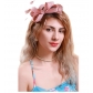 European and American new bridal headband imitation linen material party dance hat Jockey Club retro feather hair accessories