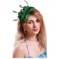 European and American new bridal headband imitation linen material party dance hat Jockey Club retro feather hair accessories
