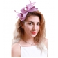 European and American new bridal headband imitation linen material party dance hat Jockey Club retro feather hair accessories