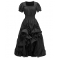 Vintage French Renaissance square neck short sleeve dress medieval cosplay dress