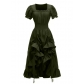 Vintage French Renaissance square neck short sleeve dress medieval cosplay dress