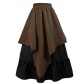 Retro medieval long skirt red and white checkered irregular skirt long skirt