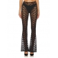 2025 Early Spring Cover Up Pants European and American Mesh Flared Pants Sexy High Waist See-through Lace Pants