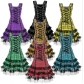 Gothic style cross tie slim lace dress short medieval role play costume