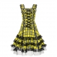 Gothic style cross tie slim lace dress short medieval role play costume