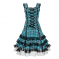 Gothic style cross tie slim lace dress short medieval role play costume