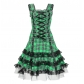 Gothic style cross tie slim lace dress short medieval role play costume