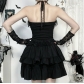 Dark Gothic Style A-line Lolita Puffy Dress 2025 New Sexy Hot Girl Short Skirt Female
