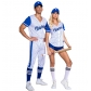 Striped sports baseball uniform party wear COS sexy cheerleading uniform cheerleading uniform Halloween costume