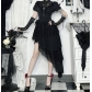 Dark Mysterious Wanderer Midi Skirt 2025 New Fashion All-match Mysterious Silhouette Midi Skirt Series