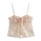 2025 European and American spring new fashion simple versatile casual sequin suspender top