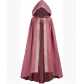 Halloween European and American retro pastoral ribbon edge hooded cloak lace-up cape anime costume role-playing clothing