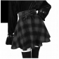 New fashion plaid tie high waist skirt all-match half-length tutu skirt