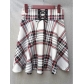 New fashion plaid tie high waist skirt all-match half-length tutu skirt