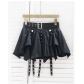 New retro ballet style irregular design hem ribbon skirt high waist slim skirt for women