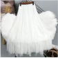 Women's mesh skirt beaded irregular stitching medium-length irregular skirt