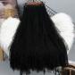 Women's mesh skirt beaded irregular stitching medium-length irregular skirt