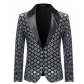 New Men's Peaked Lapel Suit Stage Banquet Host Party Diamond Sequined Dress Performance Costume
