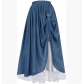 European and American Halloween pirate skirt Lace splicing large swing irregular skirt color matching