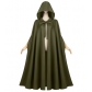 2025 new medieval cloak Halloween hooded robe monk robe solid color cloak wizard two-dimensional