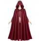 2025 new medieval cloak Halloween hooded robe monk robe solid color cloak wizard two-dimensional
