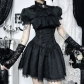 Dark Gothic style slim lace waist skirt 2025 new lolita lace strappy short skirt