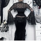 Dark series niche design lace trumpet sleeve blouse 2025 new gothic sexy versatile cardigan