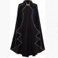 New medieval suede cape cos Halloween retro gold-edged cape stage performance cos costume