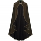 New medieval suede cape cos Halloween retro gold-edged cape stage performance cos costume