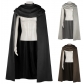 New medieval knight cloak cos Halloween party cosplay long velvet hooded cloak