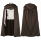 New medieval knight cloak cos Halloween party cosplay long velvet hooded cloak