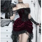 Dark multi-layered stitching tail dress 2025 new Gothic style Lolita lace skirt