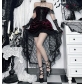 Dark multi-layered stitching tail dress 2025 new Gothic style Lolita lace skirt