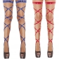 European and American ladies' sexy hot diamond hot sale strap sexy temptation multi-color hollow cross strap socks
