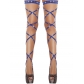 European and American ladies' sexy hot diamond hot sale strap sexy temptation multi-color hollow cross strap socks