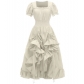 Vintage French Renaissance square neck short sleeve dress medieval cosplay dress