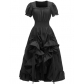 Vintage French Renaissance square neck short sleeve dress medieval cosplay dress