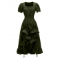 Vintage French Renaissance square neck short sleeve dress medieval cosplay dress